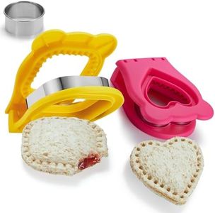 MUMSUNG Sandwich Cutter and Sealer for Kids, Bread Decruster Sandwich Cutter Pancake Maker, Round Square DIY Cookie Cutters, Great for Lunchbox and Bento Box
