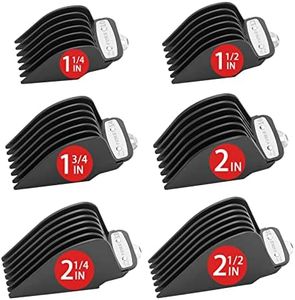 Yinke Pettini per Wahl Tagliacapelli Rasoio Elettrico,Clipper Guide di Taglio Codificate,con Clip in Metallo 32mm 38mm 44mm 51mm 57mm e 64 mm(6pcs, Nero)