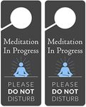 Meditation Sign for Door, 2 Pack (Printed on Both Sides), 9.3″x3.5″ PVC Plastic, Meditation Sign, Meditation Door Hanger, Meditation Decor, Do Not Disturb Sign, Meditation Decor for Room