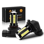 Alla Lighting H10 9145 LED Fog Light Bulbs 2800lm Xtreme Super Bright 9145 LED Bulb 5730 33-SMD 12V LED 9145 Bulb 9140 9145 H10 LED Fog Lights - 6000K Xenon White