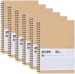 ZCZN 6 Pack A5 Grid Notebook, Spira