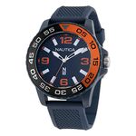 Nautica N83 Men's NAPFWS302 Finn World Blue Wheat PU Fiber Strap Watch, Blue/Blue/Blue