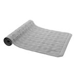 Anti-Fungal Non Slip Shower or Bath Mat with Suction Cups and Drainage Holes, Slip Resistant Shower Tread, Made From Rubber Vinyl - Bath Mat, Slate