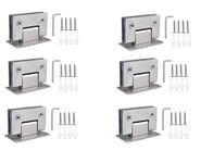 RAB Shower Hinges, Material Stainless steel 202, for Glass Doors (Code:- SS 202, 90 Degree Wall to Glass, Pack of 6 Pcs)