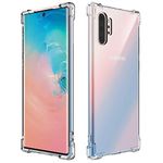 HYPER ® compatible for Samsung Galaxy Note 10 Plus, [Bumper] with Anti Dust Plugs TPU; Polycarbonate Shockproof Slim Back Cover Case for Samsung Galaxy Note 10 Plus - Transparent