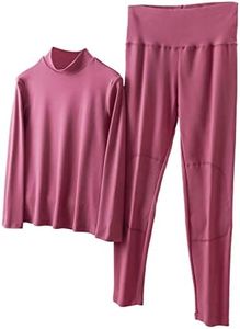 Women's Thermal Tops Pack Autumn Winter Warm Plus Size Thermal Underwears Compression Function Fleece Thermal Underwear Long for Women Thermal (Hot Pink #3, XXXXXXXL)