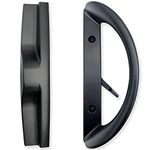 ALLYWASAI Patio Sliding Door Handle Set, Perfect Replacement Mortise Style Handle Set Fits Door Thickness from 1-1/2" to 1-3/4", 3-15/16" Screw Hole Spacing, Non-Keyed, Black