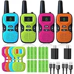 Walkie Talkies for Kids - Rechargeable 4 Pack: Walky Talky for Kids with Charger Battery - Walkie-Talkies Long Range Outdoor, Hiking, Camping Toys for 3-12 Year Old Girls Boys