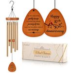 SteadStyle 10th Anniversary Wind Chime - Happy 10th Anniversary Decorations for Couples, Parents, Husband, Wife, Friends - 10 Years of Marriage Keepsake for Him Her