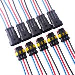 GTIWUNG 5 Kit 3 Pin Way Waterproof Electrical Connector Wire, Automotive Wire Connectors, Car Plug Socket Kit with Wire, Insulated and Sealed, Terminal Connector