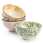 TuYines Cereal Bowls Set of 4,Ceramic Bowls,Porcelain Dessert Bowls,Soup Bowls, 4.75 Inch Serving Bowls,Breakfast Bowls,Small Bowls for Ice Cream, Rice, Soup, Dessert, Microwave and Dishwasher Safe