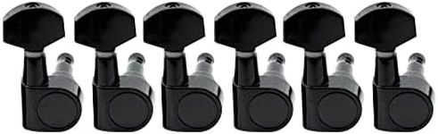 Musiclily Pro 6 in Line Sealed Dual Pin Guitar Tuners Tuning Pegs Keys Machine Heads Set for Squier Strat, Black