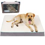 EDUJIN Large Egg Crate Foam Gray Dog Bed - Orthopedic Rectangle Pet Bed with Removable Washable Cover