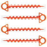 Andes Orange Heavy Duty Ground Anchor Camping Stake Threaded Tent & Gazebo Pegs (pack of 4)