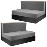 Tlswshsy 2Set RV Dinette Cushions Covers- RV Stretch Sofa Seat Slipcovers -Washable Loveseat Sofa Furniture Protector for RV Camper Car Bench (Grey 2 Backrest Covers & 2 Bench Covers)