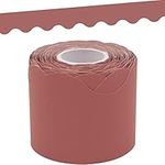 Teacher Created Resources Deep Rose Scalloped Rolled Border Trim - 50ft - Decorate Bulletin Boards, Walls, Desks, Windows, Doors, Lockers, Schools, Classrooms, Homeschool & Offices