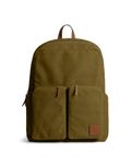 DailyObjects Olive Green Field Backpack | Casual Laptop Bag with Luggage Sleeve | Unisex Travel Backpack | Made of Durable Canvas Material | Zippered Compartments with Pockets