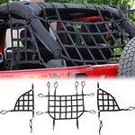 RT-TCZ Cargo Net, 3 Set Mesh Cargo Roof Net for Jeep Wrangler JK JKU 2007-2018 4 Door (Black)