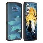 BFUKVOU for Galaxy A54 5G Case,Dual Layer Hybrid (Magnetic Mount Friendly) Shockproof Drop Protection Impact Phone Cover Case for Samsung Galaxy A54 5G 6.4 inch,Cat in Tree Full Moon