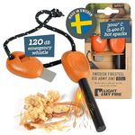 Light My Fire Swedish Flint Fire Starter Ferro Rod Survival Tools ARMY Fire Steel Bushcraft Camping Gear Flint and Steel Fire Starter Kit 2-in-1 Fire Flint and Striker 12,000 Strikes