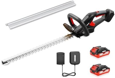 EWORK 20V 22" Cordless Hedge Trimmer with 2 x 2.0Ah Battery and Charger