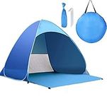 Kratax Pop Up Beach Tent for 1-3 Person Rated UPF 50+ for UV Sun Protection Waterproof Sun Shelters for Family Camping, Fishing, Picnic, Beach