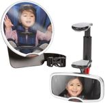 Diono Baby Car Mirror 2 Pack, Includes Safety Car Seat Mirror for Rear Facing Infant & See Me Too Rear View Baby Mirror Both Fully Adjustable with Wide Crystal Clear View, Shatterproof, Crash Tested