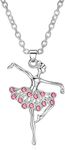 ELOI Little Girl Necklace Light Pink Ballet Recital Gifts Ballerina Dance Necklaces Girls Jewelry 16 inch