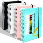 Yiozojio Spiral Notebooks 8.5 x 11 inches - Large Lined Journal Notebook with 100gsm Thick Paper 4 Pack 80 Sheets,8mm Wide Ruled Journals for School,Office and Drawing(Blue,Pink,black,Transparent)