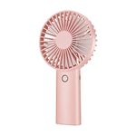 YunTuo Mini Portable Handheld Fan with 4400 mAh Rechargeable Battery, 3 Speeds Personal Fans Indoor and Outdoor USB Electric Fan for Office Home Sport Camping and Travel, Ultra Quiet (Pink)