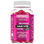 Hair Vitamin Biotin Complex Gummy | Cherry Flavour | 60 Vegan Gummies | Multivitamin Supplement containing Biotin, Vitamin C, Folic Acid and Zinc | Maintain Healthy Hair Growth by NUTRIGUMS®