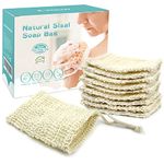 E-Know Soap Bag, 10 Pack Natural Sisal Soap Saver, Zero Waste Plastic-free Soap Net, Foaming and Drying The Soap, Massage, Peeling