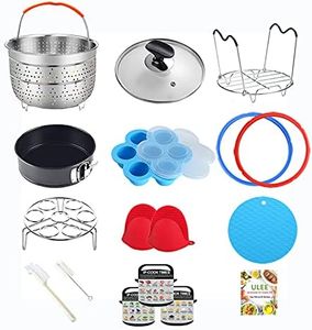 8 Quart Pressure Cooker Accessories Compatible with Instant Pot 8 Qt Only - Steamer Basket, Silicone Sealing Rings, Egg Bites Mold, Glass Lid, Springform Pan, Egg Steamer Rack and More