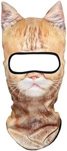 WTACTFUL 3D Animal Ears Balaclava Windproof Face Mask Cover Protection for Music Festivals Raves Halloween Party Riding Skiing Snowboarding Snowmobile Winter Cold Weather Exotic Shorthair Cat MEB-25
