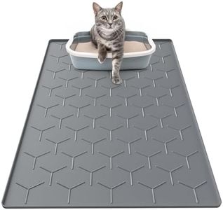 Garoopion Cat Litter Box Mat, Large 34" X 22" Cat Litter Mat, Waterproof Silicone Pad for Floor, Dark Gray