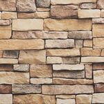 Arthome 43.5cmx305cm Brown Stone Brick Self Adhesive Wallpaper,Peel and Stick Contact Paper Sticky Back Plastic Roll,Waterproof PVC Vinyl Wrap Film for Kitchen Fireplace Backsplash Wall Covering