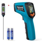 Tilswall Infrared Thermometer Gun, Laser Temperature Gun, -50°C~600°C (-58F~1112F) with Adjustable Emissivity, for Cooking/Pizza Oven/BBQ/Vehicle Repair, Meat Thermometer included,Not for Human