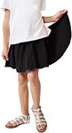 FRAULEIN Girls Kids Flared Skirts with Attached Inner Shorts (11 Years - 12 Years, Black)