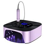 MelodySusie Professional 2 in 1 Nail Drill with Nail Lamp, 30000 RPM Nail Drill, 60W Nail Dryer with 4 Timer Setting Sensor for Acrylic Gel Poly Nails Removing and Curing, Salon Home Use