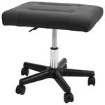 VIVO Mobile Footrest with Wheels, Ergonomic Rolling Ottoman Leg Rest for Work Comfort, Height Adjustable Computer Desk Stool with Thick Padding, Office Seat, Black, CHAIR-S04F