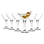 Rink Drink Martini Glasses - Classic Cocktail Party Stemware Glasses for Manhattan, Grasshopper, Espresso - 175ml - Pack of 6