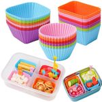 Silicone Cupcake Muffin Baking Cups Liners 24 Pack Reusable Non-Stick Cake Molds Sets Bento Box