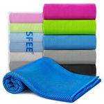 Sfee 6 Pack Cooling Towel, 40"X12" Cooing Towel for Hot Weather Soft Breathable Cooling Towels for Neck, Microfiber Ice Chilly Towel for Gym, Running, Sport, Yoga, Camping, Workout & More Activities