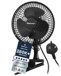 Pro Breeze PowerCool 360 – 6 Inch Quiet Clip On Desk Fan, Small & Powerful Table Fan with Strong Clamp, Plug In Mains Powered, 2 Speeds, 360° Adjustable Head for Bedroom, Office, Cot & Home