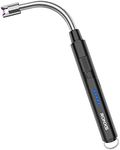 RONXS Lighter, Candle Lighter, Electric Lighter with Multi-Protect Safety Systems, Plastic Rechargeable Lighter USB Battery Indicator Hanging Hook for Candle Grill BBQ Home Outdoor