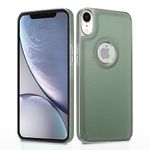 Pikkme Chrome Leather Back Cover | Flexible Pu Leather | Full Camera Protection | Silver Electroplated Chrome | Bumper Case for iPhone XR (Chrome Green)