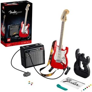 LEGO® Ideas Fender® Stratocaster™ 21329 Building Kit;for Music Lovers, Featuring a Buildable Display Model of a Fender® Stratocaster™ Guitar and 65 Princeton® Reverb Amplifier