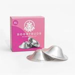 BoobyBuds The Original Silver Nursing Cups XL - Nipple Shields for Nursing Newborns - 100% Pure 999 Silver - Universal Fit - Soothe and Protect Sore Nipples - Essential for Breastfeeding Mothers