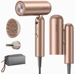 DREAME Pocket Pro Hair Dryer, Dual Voltage Travel Blow Dryer with Diffuser, 1300W Professional HighSpeed Ionic Hair Blower, Fast Drying, Low Noise, Lightweight, No Heat Damage, Global Travel 120V/240V