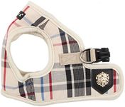 Puppia Junior - Checkered Dog Harness Small Dogs - Soft Vest - Also usable as Puppy Harness - Anti Pull Dog Lead, Beige, XL